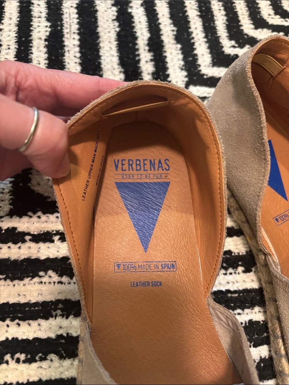 Verbenas Carmen Taupe Suede Espadrilles Size 41